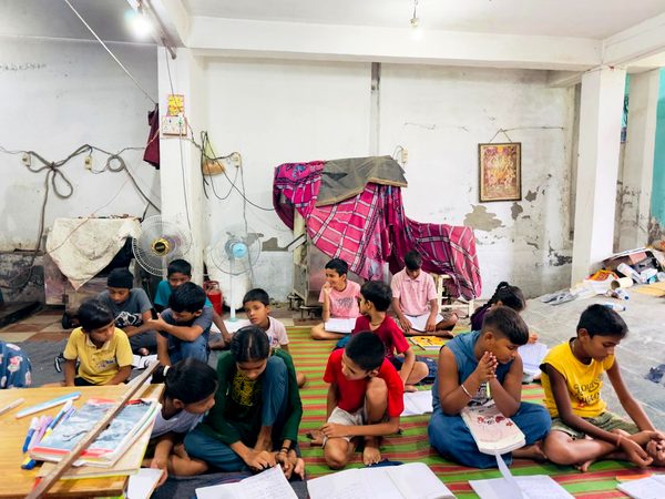 Children studying together at the Trust's learning centre